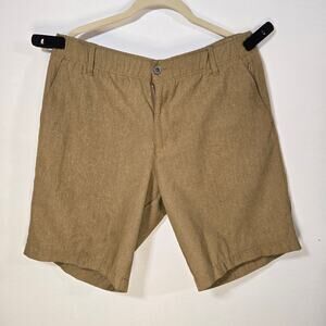 Swiss Tech Men's Performance 10 Inch Brown Elastic Waist Chino Shorts Size 36